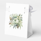 ダスティグリーン金ゴールドグリッタードレスブライダルシャワー フェイバーボックス (裏面サイド)