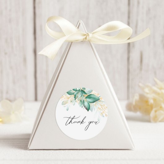 ダスティグリーン金ゴールドユーカリ緑ありがとう ラウンドシール