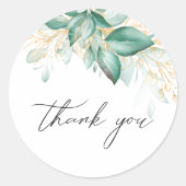 ダスティグリーン金ゴールドユーカリ緑ありがとう ラウンドシール (正面)