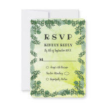 ダスティグリーン グリーナリー ラスティック ウェディング RSVP カード