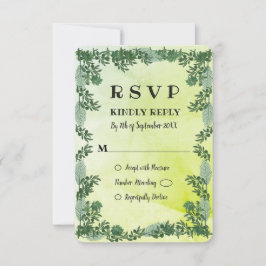 ダスティグリーン グリーナリー ラスティック ウェディング RSVP カード