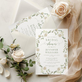 ダスティグリーン グリーンネリー フラワーリース ブライダルシャワー 招待状