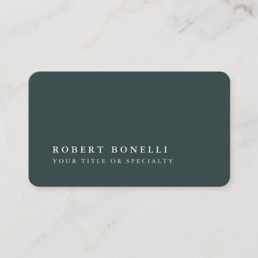 ダスティグリーン&プラチナグレーミニマルスタイリッシュリスト 名刺 (正面)