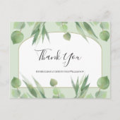 ダスティグリーン ボーホー ジオメトリック アーチ ウェディング サンクス ポストカード (正面)