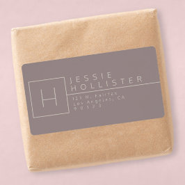 ダスティグレー/シルバーさびモノグラムの差出人住所 ラベル