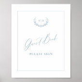 ダスティコテージゲストブック結婚ズテーブルサインデコール ポスター (正面)