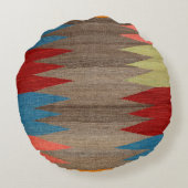 ダスティコンテンポラリーブルーグレーストライプの ラウンドクッション (裏面)