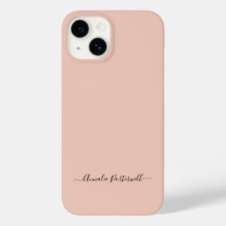 ダスティコーラルシンプルミニマリストスクリプト名前をカスタムする Case-Mate iPhone 14ケース