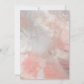 ダスティコーラルモダン抽象芸術ブライダルシャワー 招待状 (裏面)