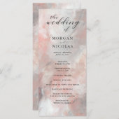 ダスティコーラル抽象芸術ブラッシュストローク結婚式 プログラム (正面/裏面)