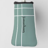 ダスティシンプルセージブラックミニマル名前をカスタムする ゴルフヘッドカバー (回転90)