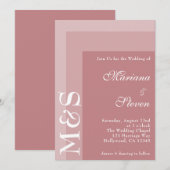 ダスティシンプルバラモダンシック・スクリプ結婚トのInvite 招待状 (正面/裏面)