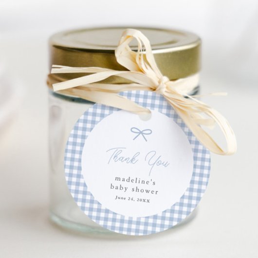 ダスティシンプルブルーギンガムボーイズ赤ちゃんシャワーの好意 フェイバータグ