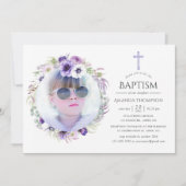 ダスティスバイオレットフローラバプテスマ 招待状 (正面)