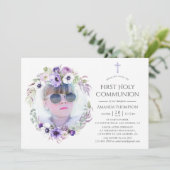 ダスティスバイオレットフローラファースト聖餐式 招待状 (スタンド正面)