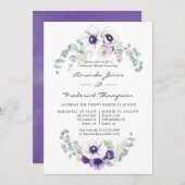 ダスティスバイオレット結婚フローラのリハーサルディナー 招待状 (正面/裏面)