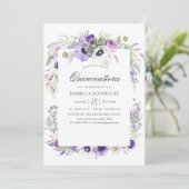 ダスティスバイオレ結婚ートの水彩色キンセアニラ 招待状 (スタンド正面)