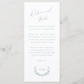 ダスティセージの結婚式ウェルカム&サンクスカード メニュー (正面)