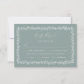 ダスティセージの結婚式招待状RSVP返信カード 出欠カード (正面)
