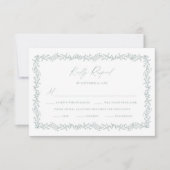ダスティセージの結婚式招待状RSVP返信カード 出欠カード (正面)