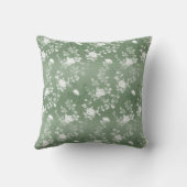 ダスティセージフローラグリーン花緑のパターン クッション (裏面)