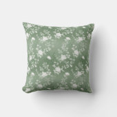 ダスティセージフローラグリーン花緑のパターン クッション (正面)