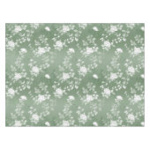 ダスティセージフローラグリーン花緑のパターン テーブルクロス (正面(横))