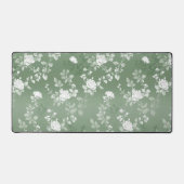 ダスティセージフローラグリーン花緑のパターン デスクマット (正面)