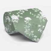 ダスティセージフローラグリーン花緑のパターン ネクタイ (ロール)