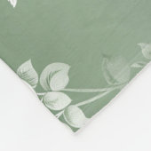 ダスティセージフローラグリーン花緑のパターン フリースブランケット (角)