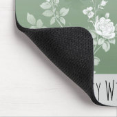 ダスティセージフローラグリーン花緑のパターン マウスパッド (コーナー)