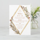 ダスティセージ金ゴールドダイアモンドラスト秋ブライダルシャワー 招待状 (スタンド正面)