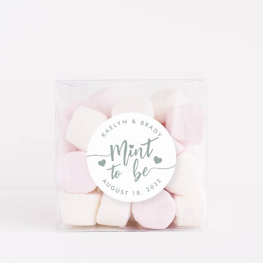 ダスティセージ |ミントto Beパーソナライズされた結婚式の引き出物 ラウンドシール