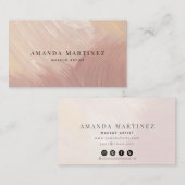 ダスティテラコッタ筆跡ソーシャルメディア 名刺 (正面/裏面)