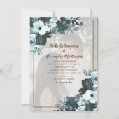 ダスティトワイライトブルー結婚フローラの写真 招待状 (正面)