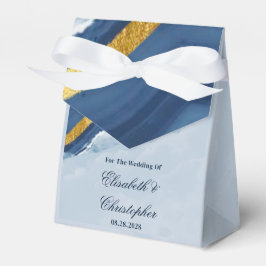 ダスティネイビーブルーと金ゴールドアゲート結婚ズ フェイバーボックス