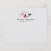 ダスティネイビーブルーコーラルフローラスクリプトウェディング招待 (裏面)