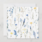 ダスティネイビーブルーディンティワイルドフローラブライダルシャワー 招待状 (裏面)