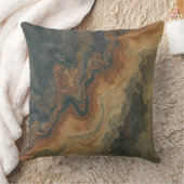 ダスティネイビーブルーバーンオレンジセージ抽象芸術 クッション (ブランケット)