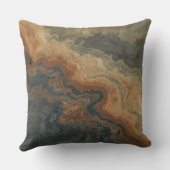 ダスティネイビーブルーバーンオレンジセージ抽象芸術 クッション (裏面)