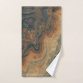 ダスティネイビーブルーバーンオレンジセージ抽象芸術 バスタオルセット (ハンドタオル)