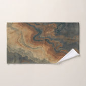 ダスティネイビーブルーバーンオレンジセージ抽象芸術 バスタオルセット (ハンドタオル)