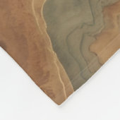 ダスティネイビーブルーバーンオレンジセージ抽象芸術 フリースブランケット (角)