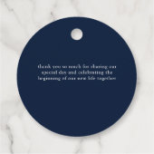 ダスティネイビーブルーピンクハイビスカス開花ウェディングシャワー フェイバータグ (裏面)