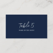 ダスティネイビーブルーピンクハイビスカス開花ウェディングシャワー プレイスカード (裏面)