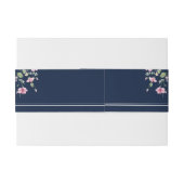 ダスティネイビーブルーピンクハイビスカス開花ウェディングシャワー 招待状ベリーバンド (裏面例)