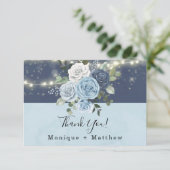 ダスティネイビーブルーピーニー結婚ズサンキューカード 招待状 (スタンド正面)