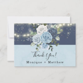 ダスティネイビーブルーピーニー結婚ズサンキューカード 招待状