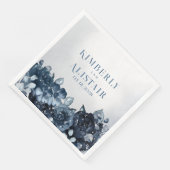 ダスティネイビーブルーピーニー結婚ズ紙ディナーナプキンス (コーナー)