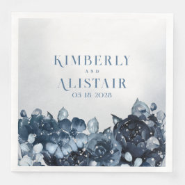 ダスティネイビーブルーピーニー結婚ズ紙ディナーナプキンス